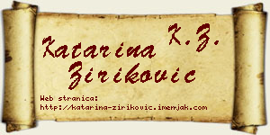 Katarina Ziriković vizit kartica